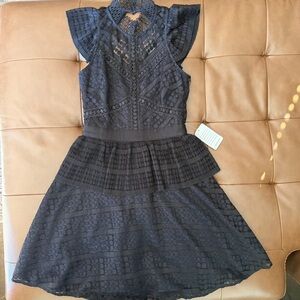 Chelsea28 Black Lace Midi Dress Size Small NWT